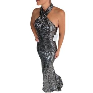 Jovani Sequin Halter Dress